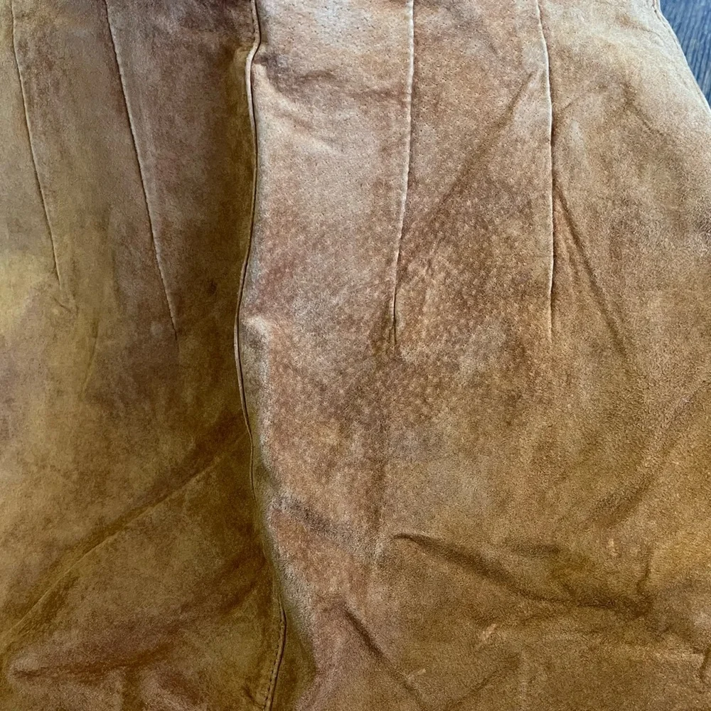 Vintage Bagatelle Arlington Avenue Leather 2 Piece Skirt Suit Top Large Skirt 8